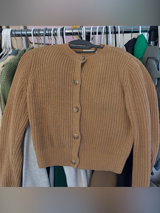 Primark Sweaters - Primark Camel Brown Knitted Button-Up Cardigan